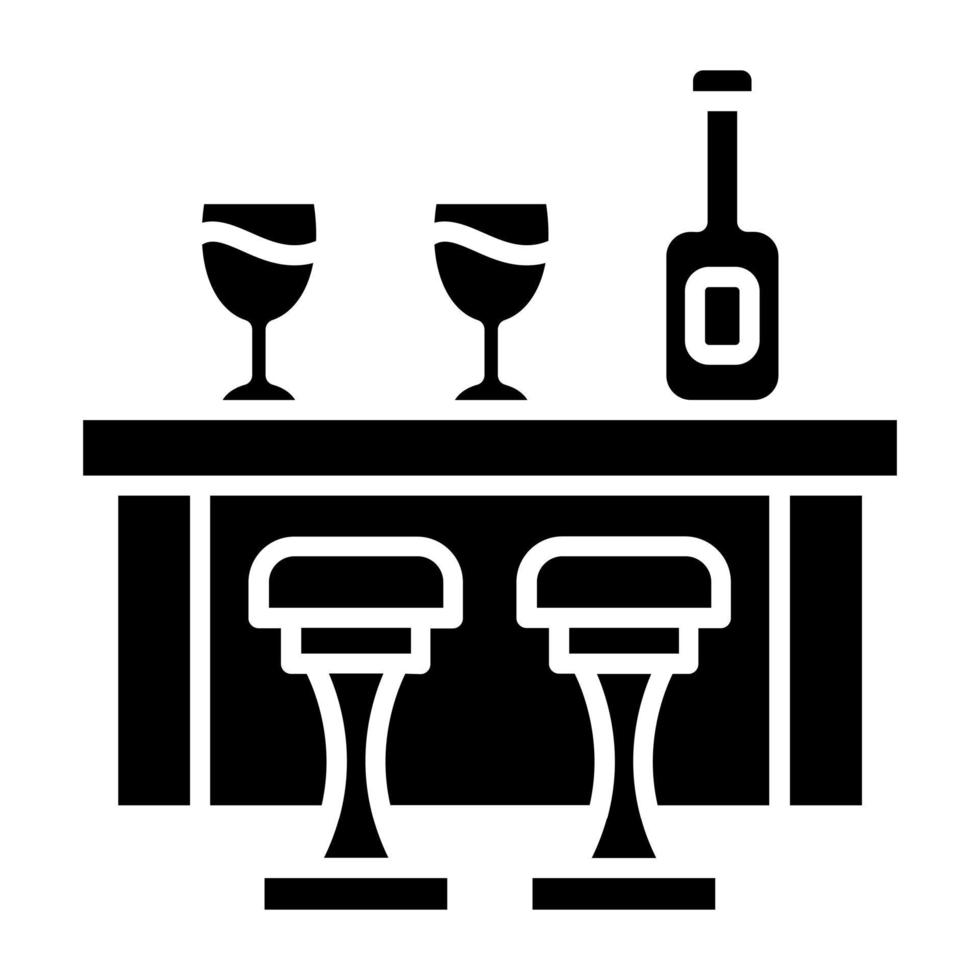 estilo de icono de barra de bar vector