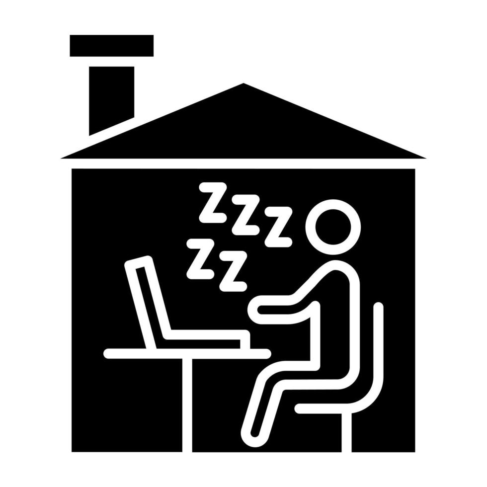 Sleepy Worker Icon Style vector