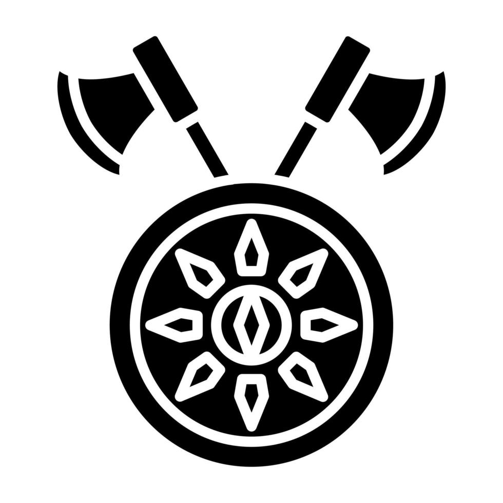 Two Axes And Shield Icon Style vector
