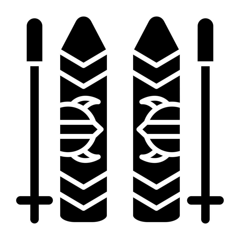 Viking Skis Icon Style vector