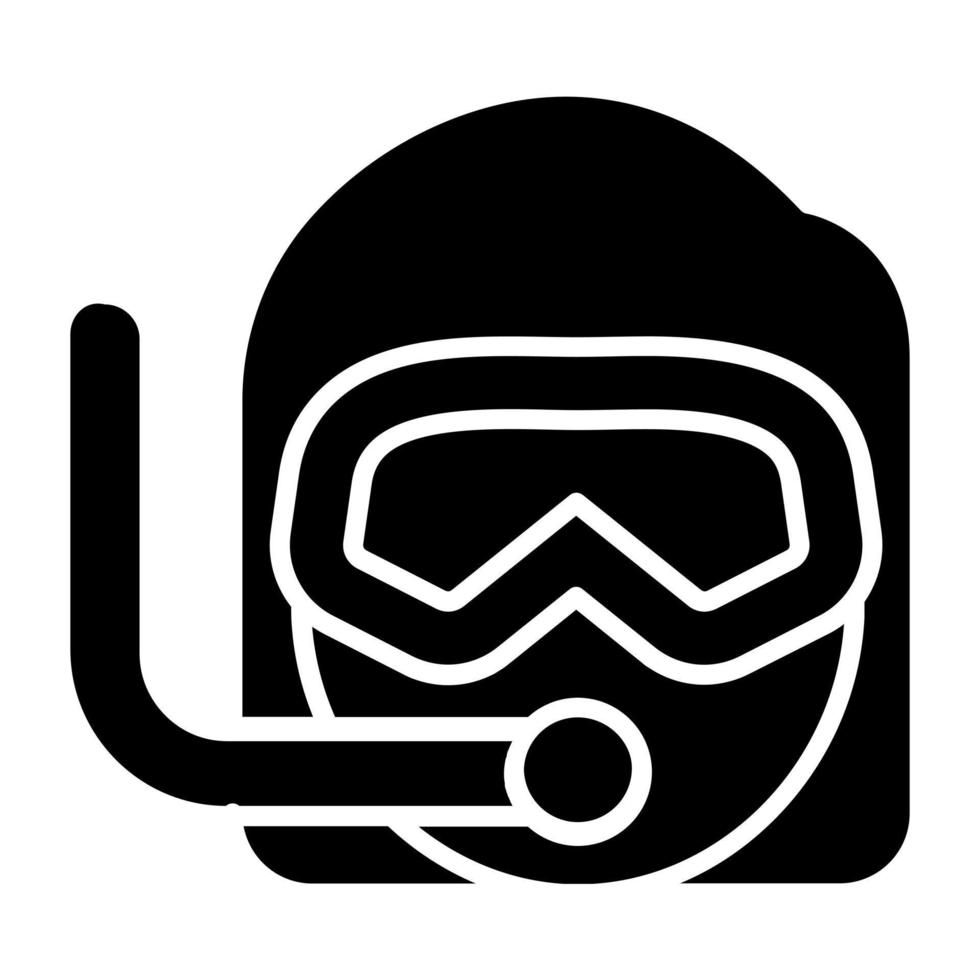 estilo de icono de buceo vector