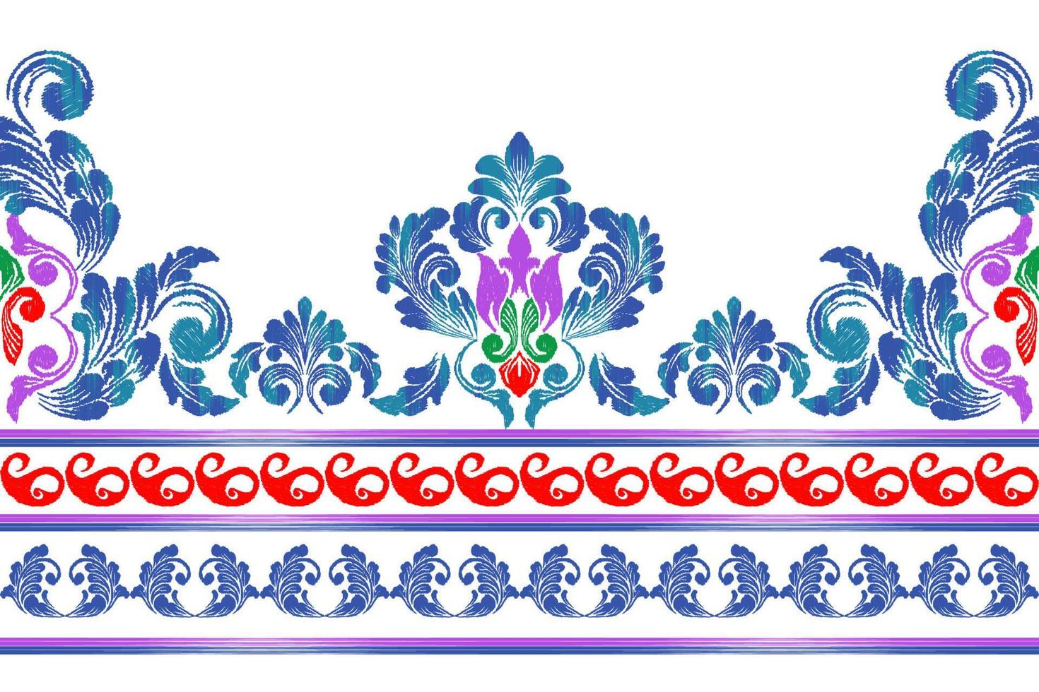 Ikat ethnic seamless pattern design Aztec fabric boho mandalas textile tribal native motif folk embroidery vector