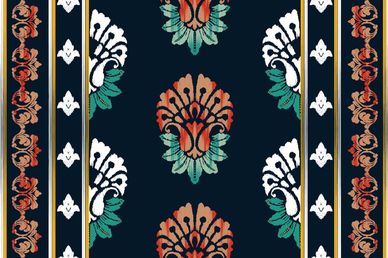 Ikat ethnic seamless pattern design Aztec fabric boho mandalas textile tribal native motif folk embroidery vector