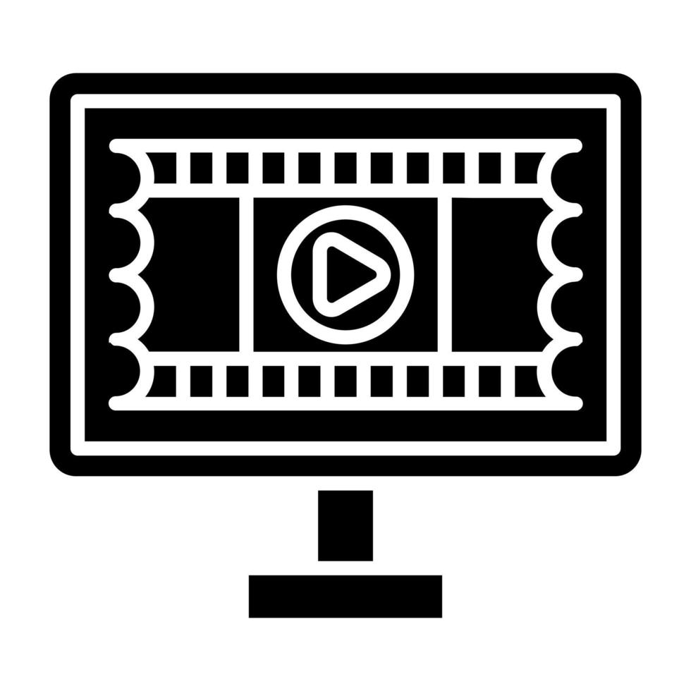 Online Cinema Booking Icon Style vector