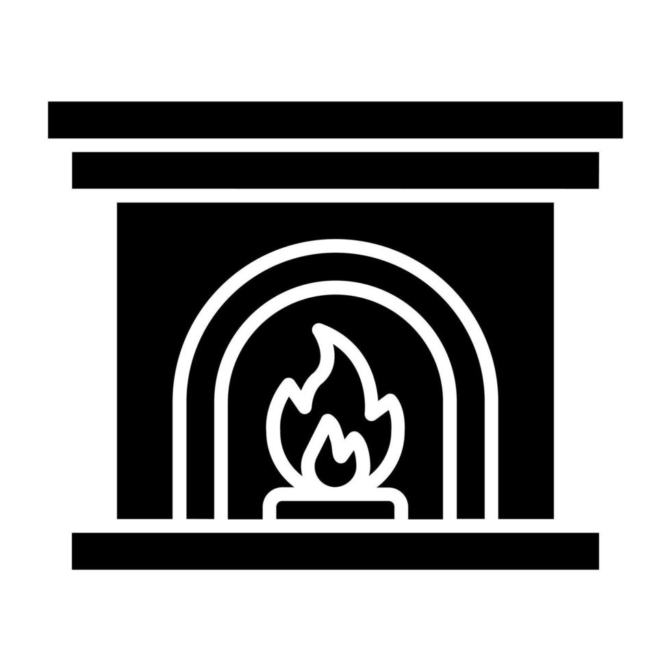Fireplace Icon Style vector