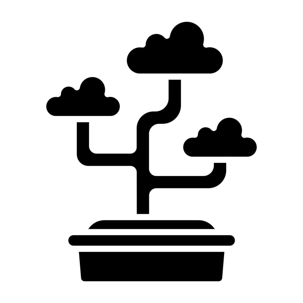 bonsai icono estilo vector