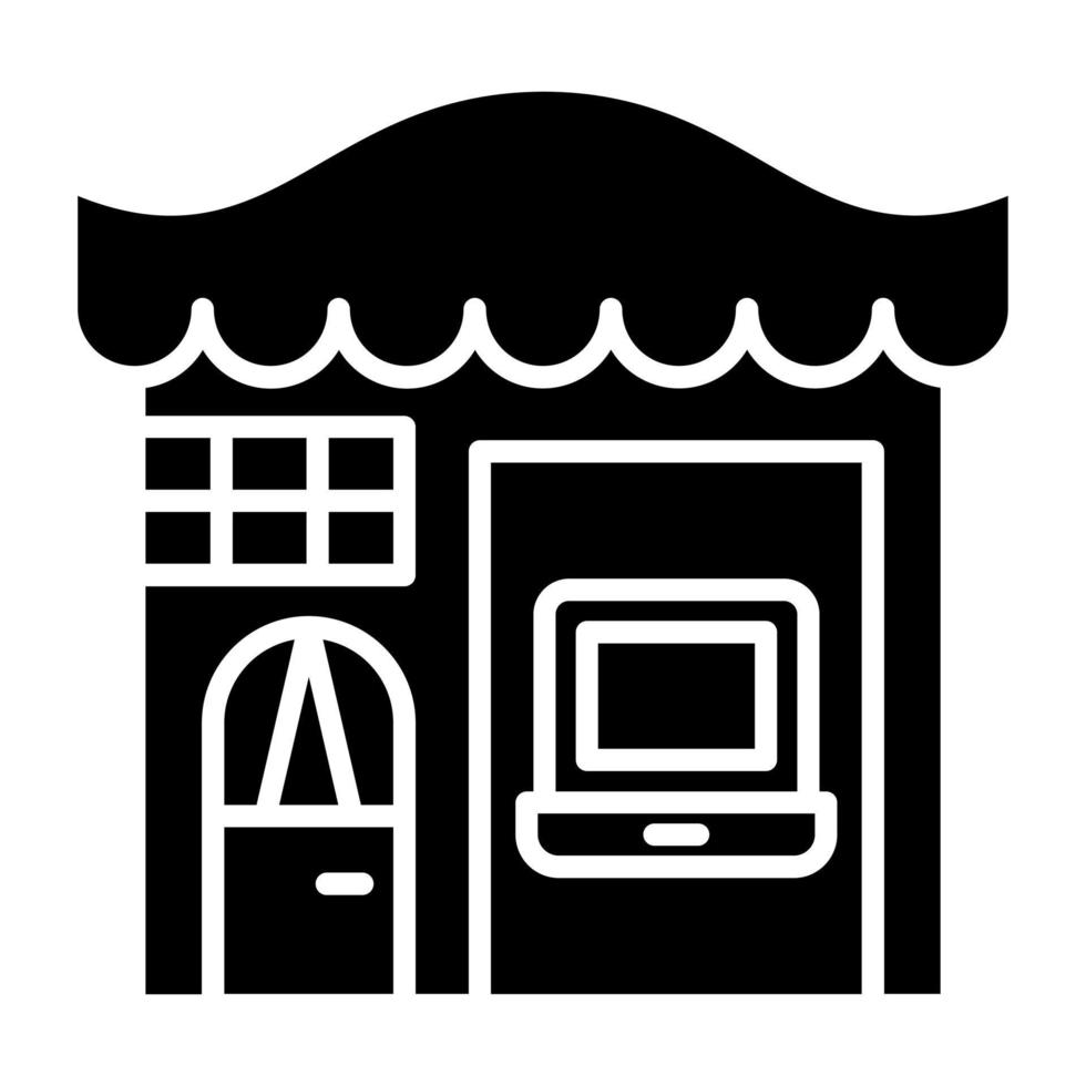 electrónica tienda icono estilo vector