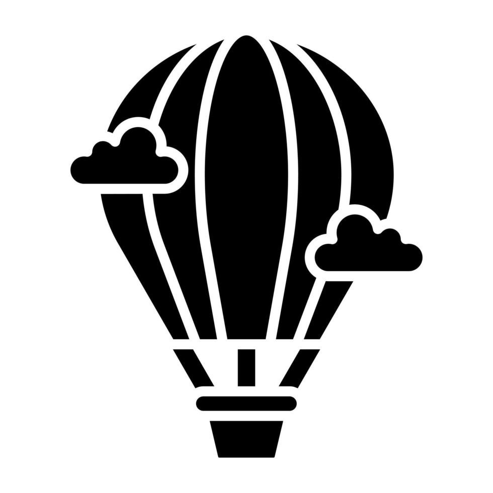 estilo de icono de globo de aire caliente vector