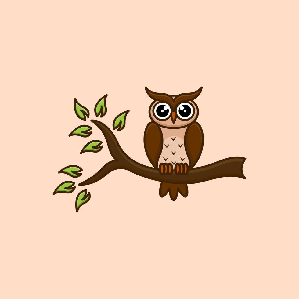 Cute Owl Logo Design vector