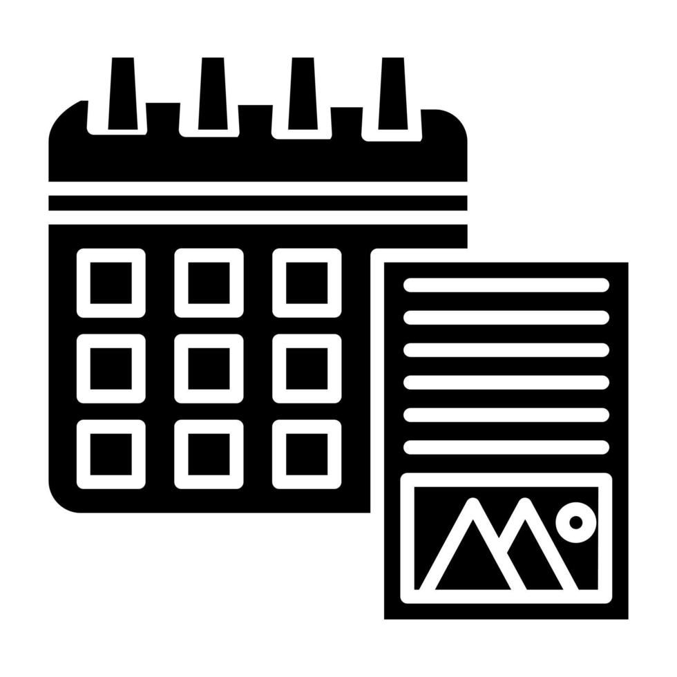 Content Calendar Icon Style vector