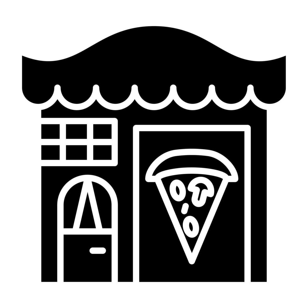 Pizza tienda icono estilo vector