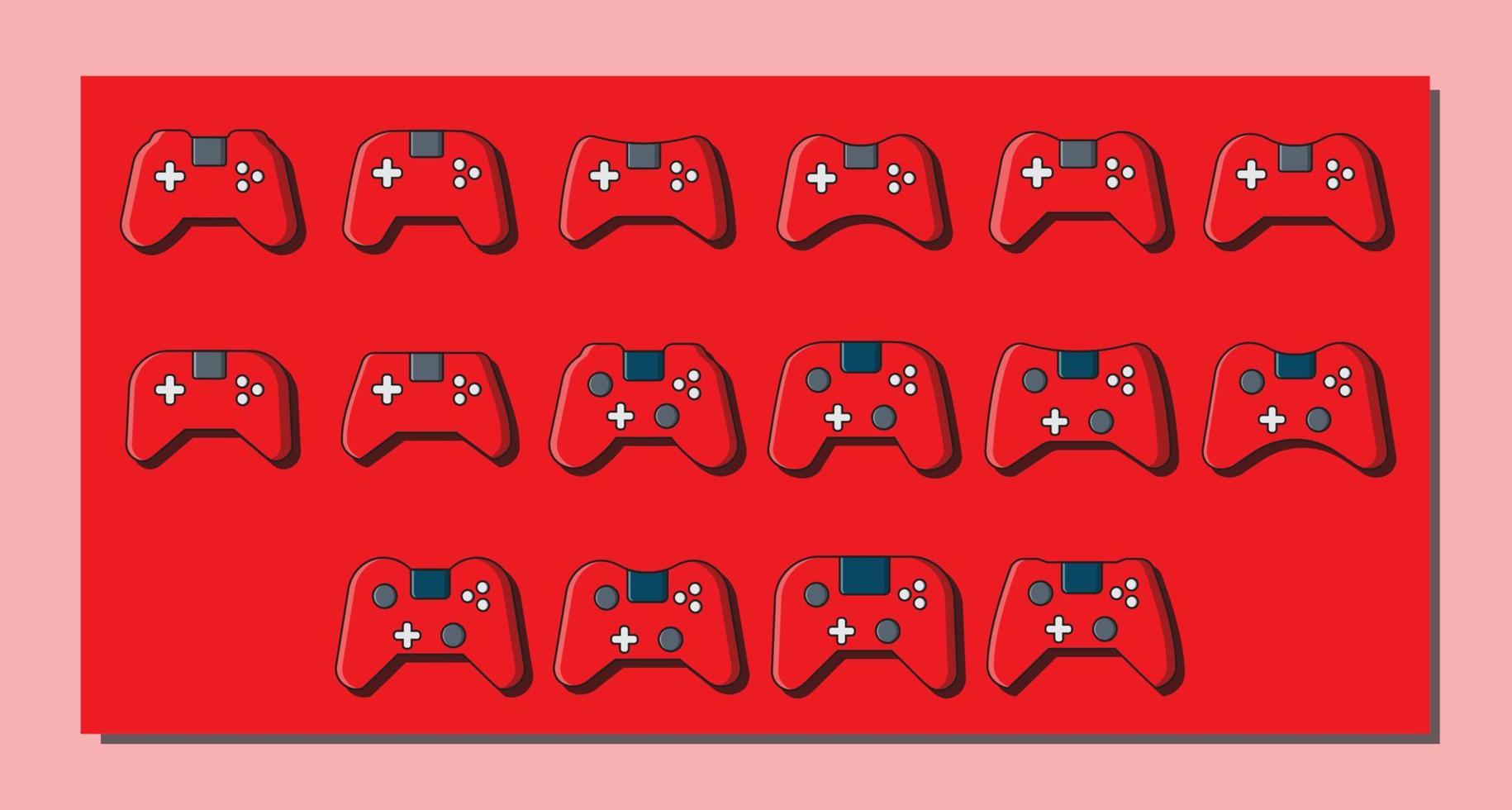 joystick red flat icon vector