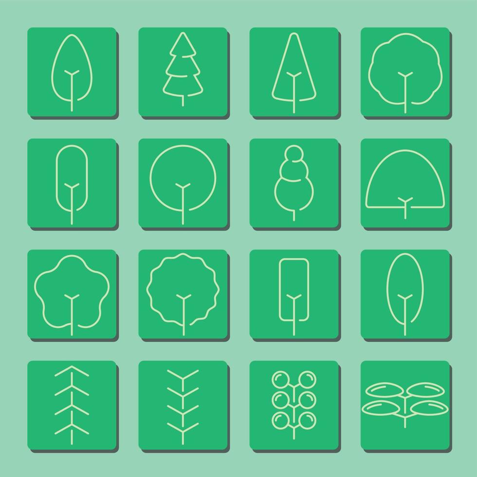 Tree symbols flat icon vector