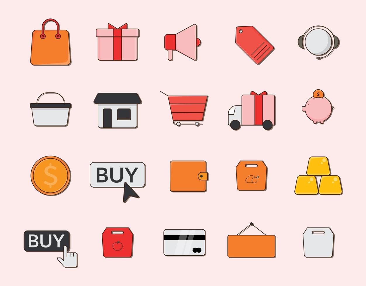 Store, price, buy Flat Icon vector