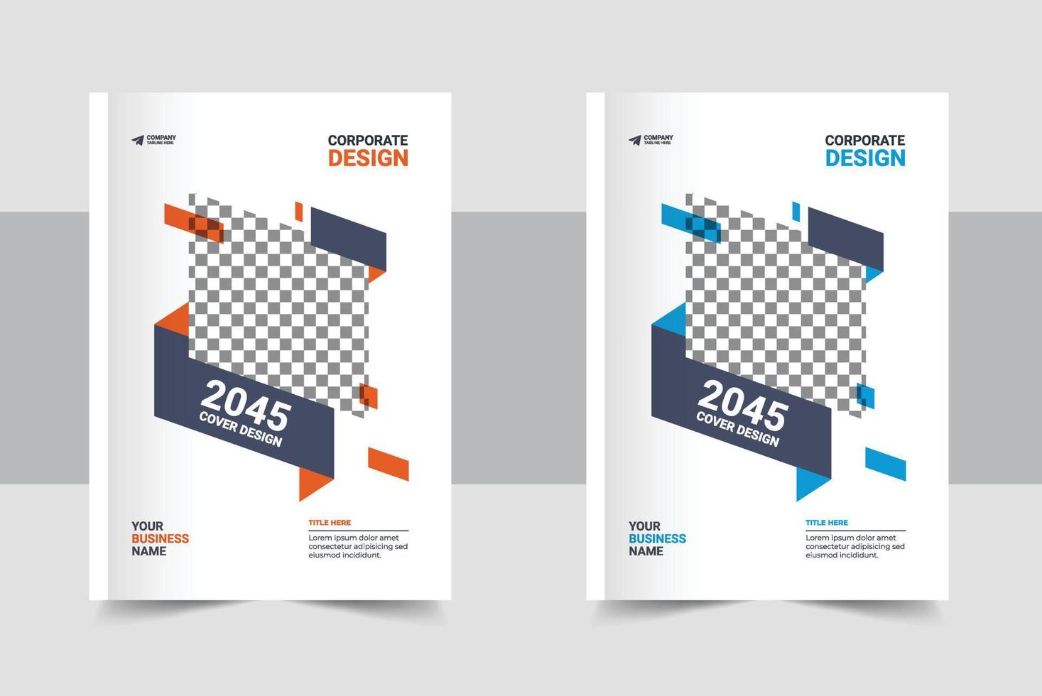 Corporate Book Cover Design Template in A4. Can be adapt to Brochure, Annual Report, Magazine, Poster, Business Presentation, Portfolio, Flyer, Fold, Banner vector