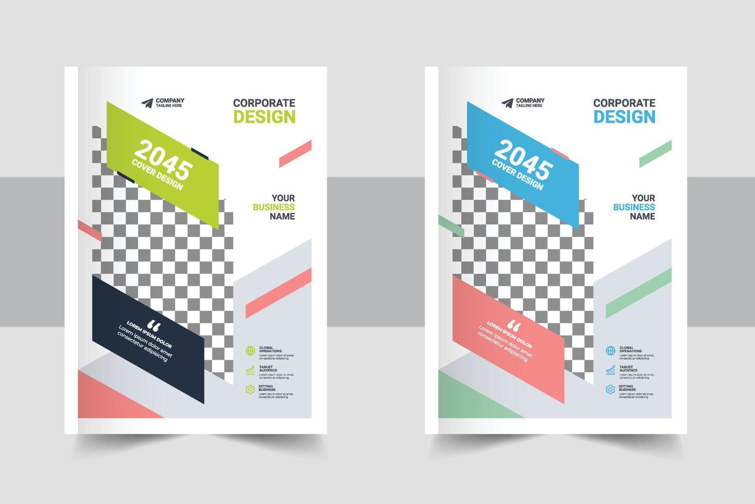 Corporate Book Cover Design Template in A4. Can be adapt to Brochure, Annual Report, Magazine, Poster, Business Presentation, Portfolio, Flyer, Fold, Banner vector