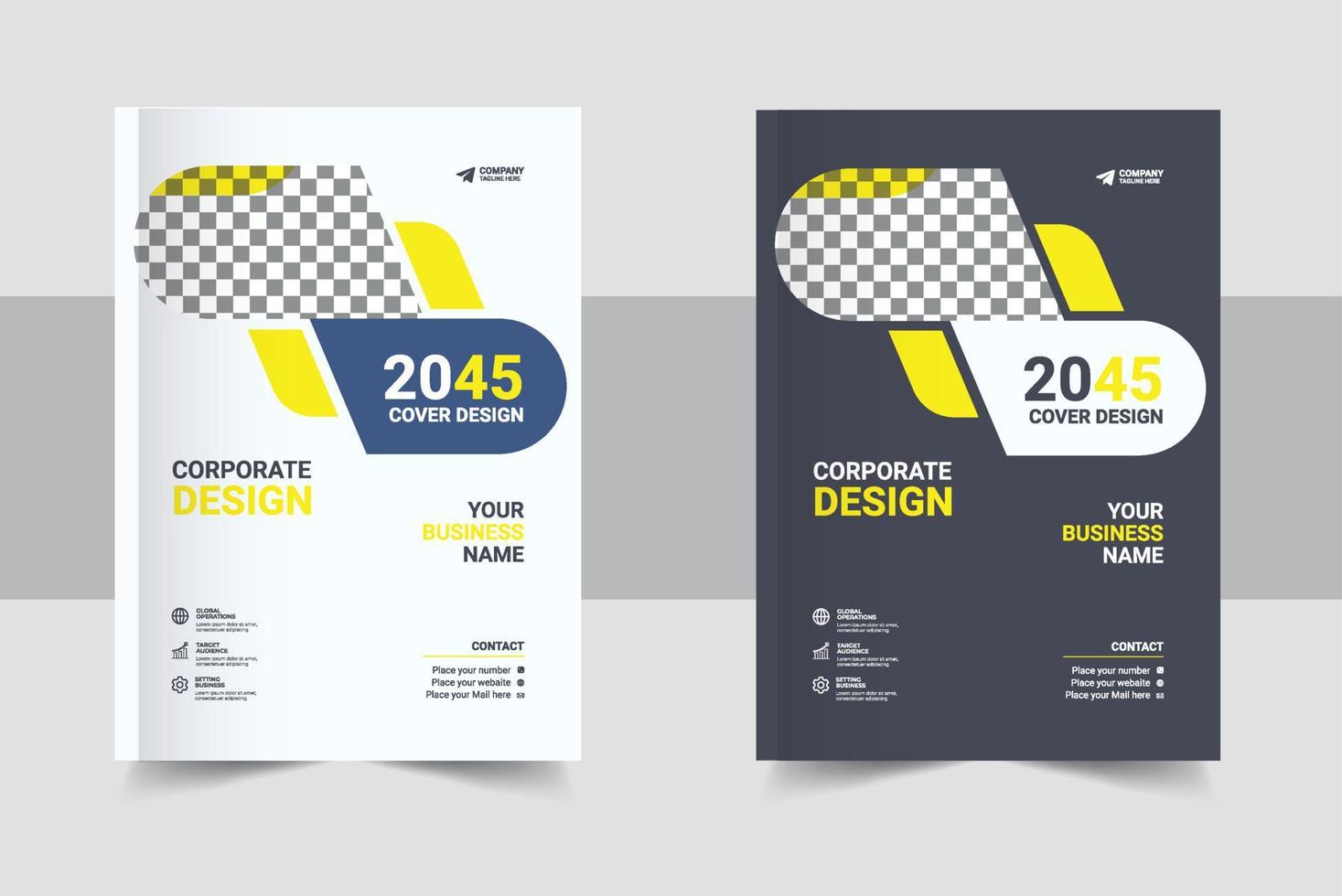 Corporate Book Cover Design Template in A4. Can be adapt to Brochure, Annual Report, Magazine, Poster, Business Presentation, Portfolio, Flyer, Fold, Banner vector