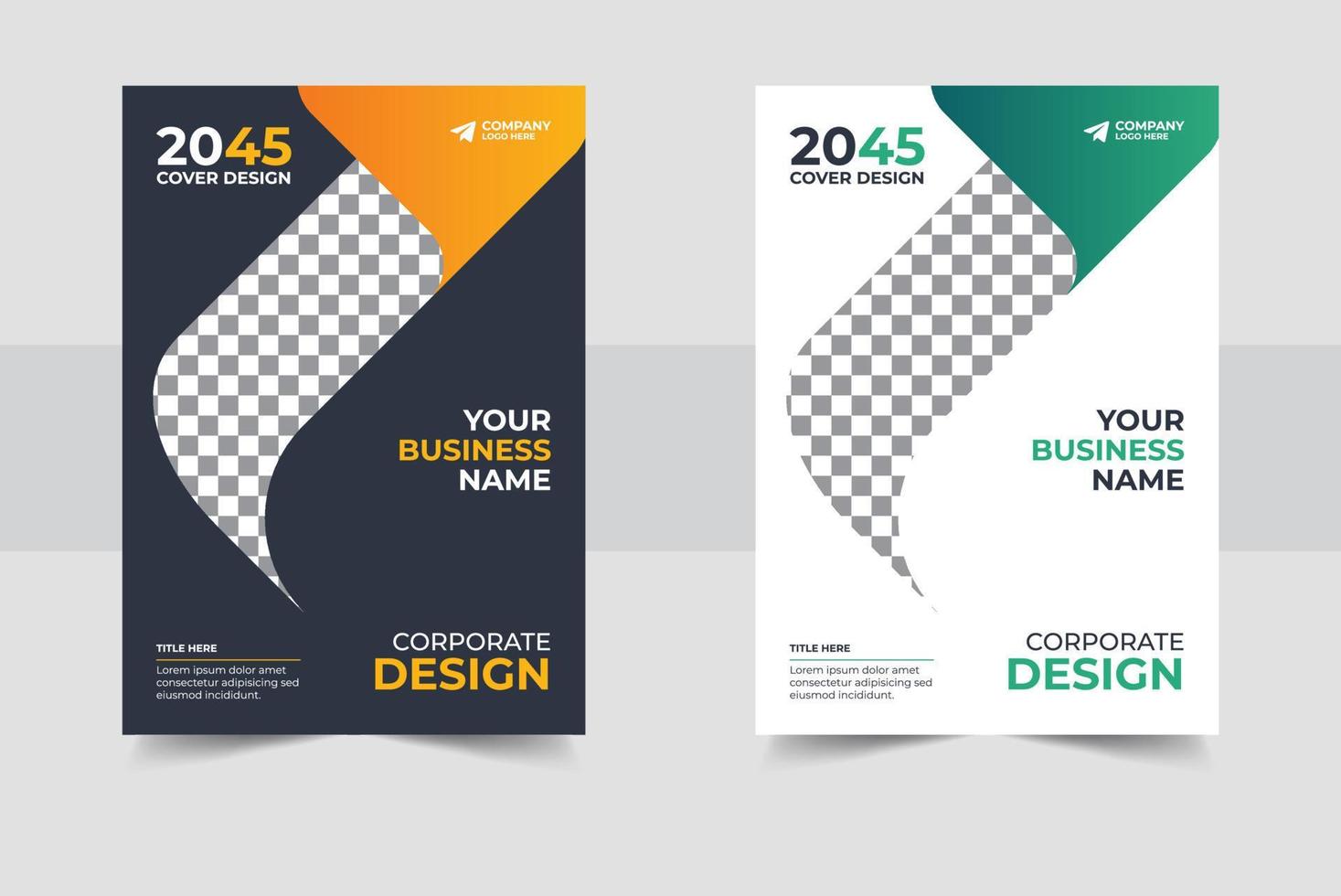 Corporate Book Cover Design Template in A4. Can be adapt to Brochure, Annual Report, Magazine, Poster, Business Presentation, Portfolio, Flyer, Fold, Banner, Website vector