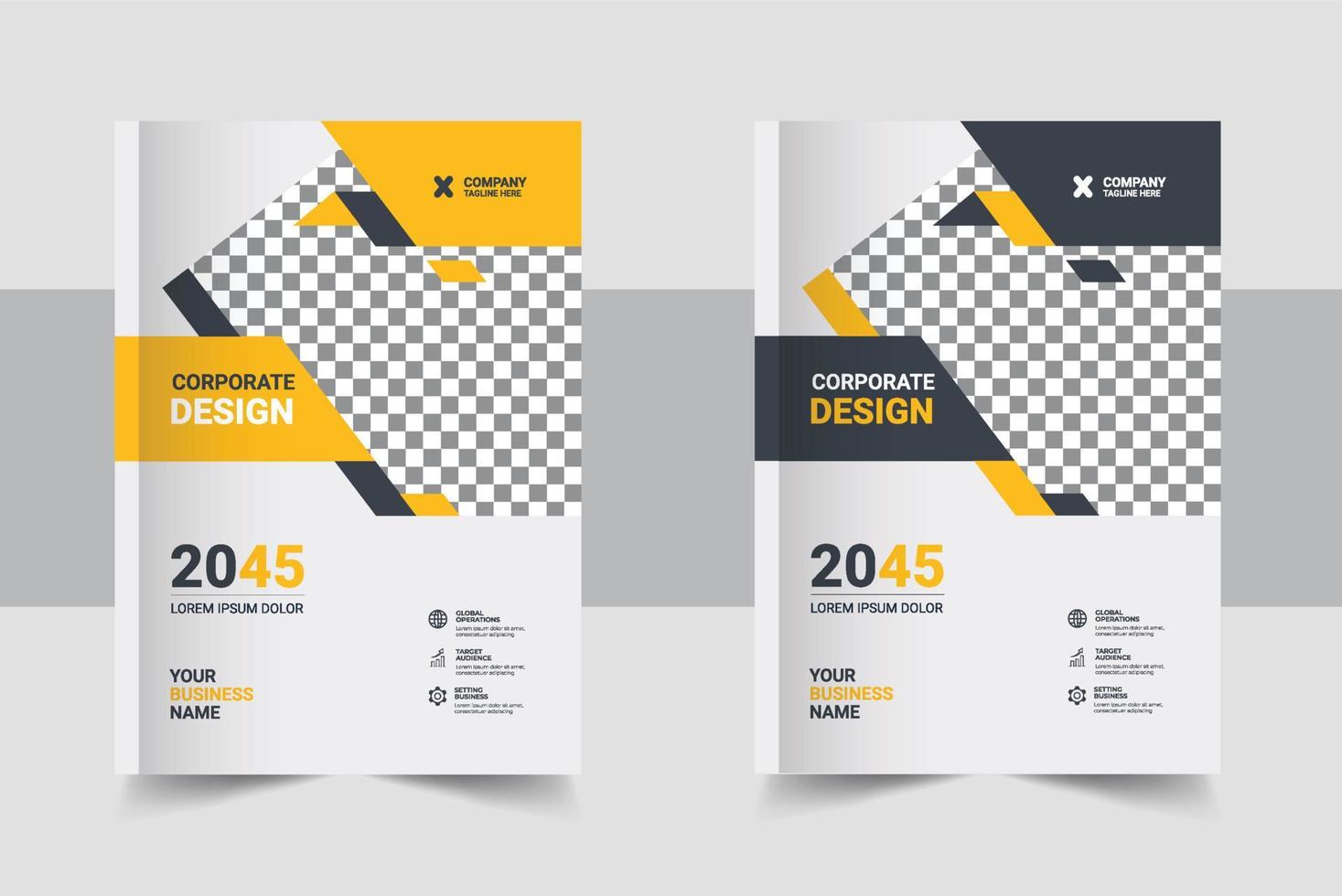Corporate Book Cover Design Template in A4. Can be adapt to Brochure, Annual Report, Magazine, Poster, Business Presentation, Portfolio, Flyer vector
