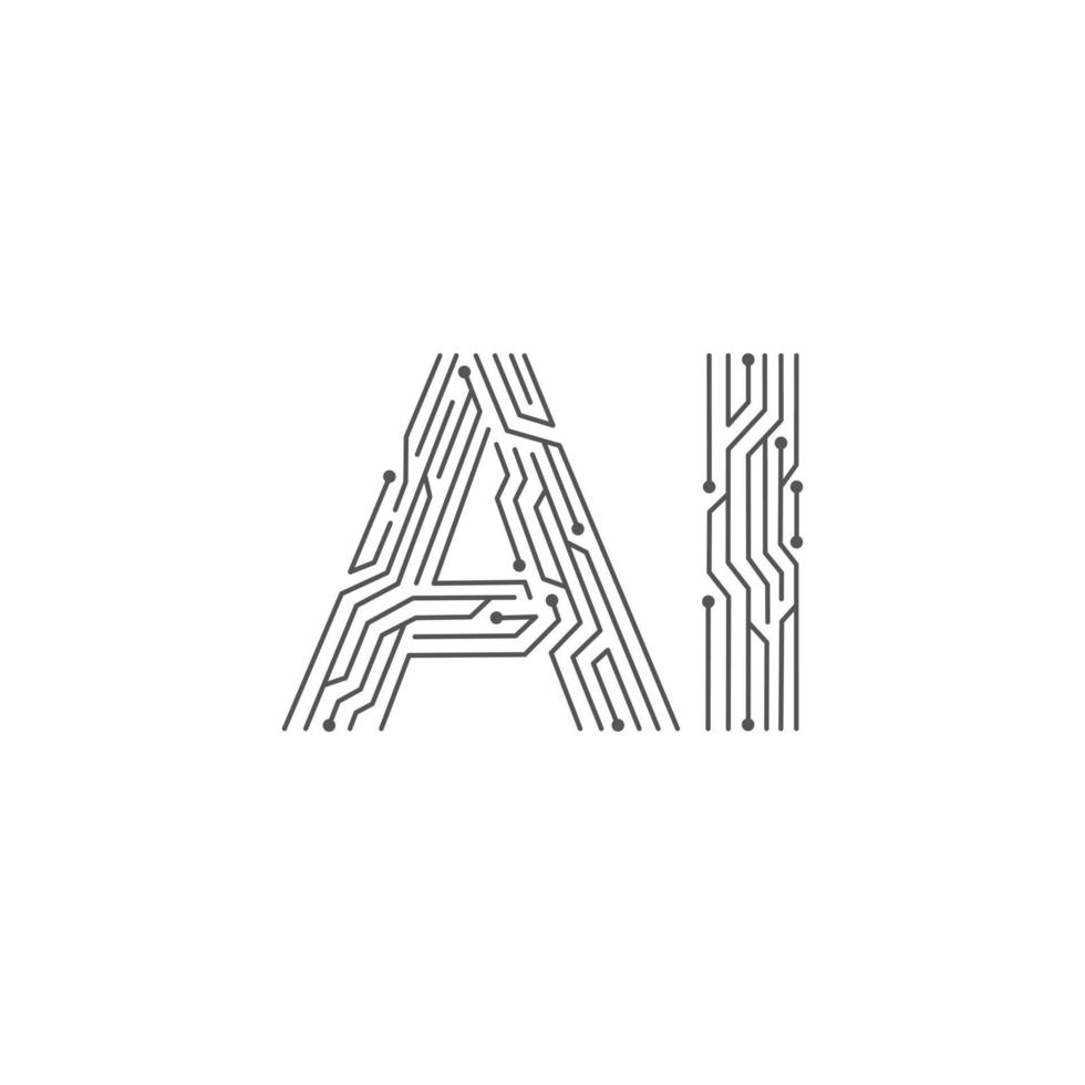 Artificial intelligence logo. Machine learning, Deep learning. Vector illustration.
