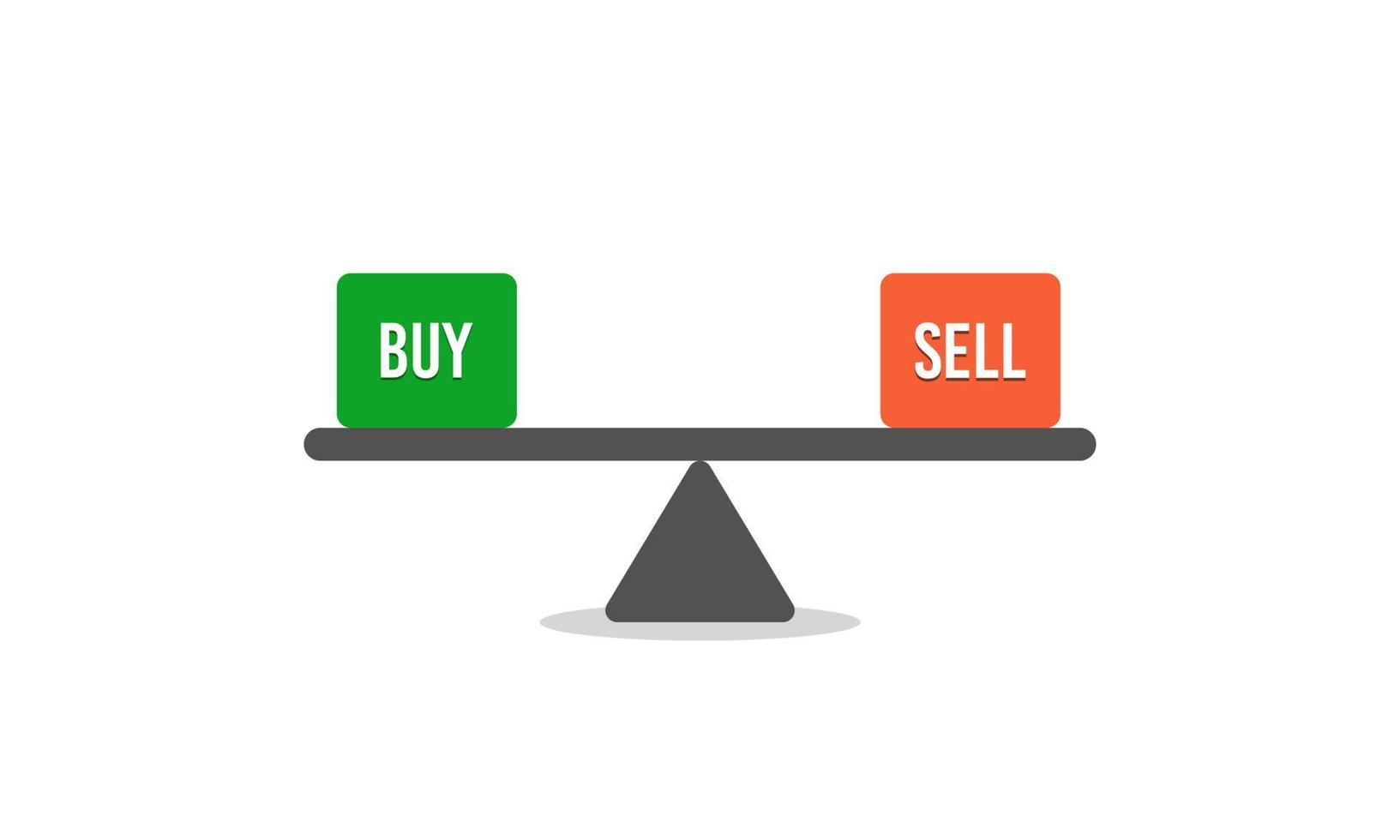 Choose between buying and selling in the stock market. Bias between buy and sell. vector