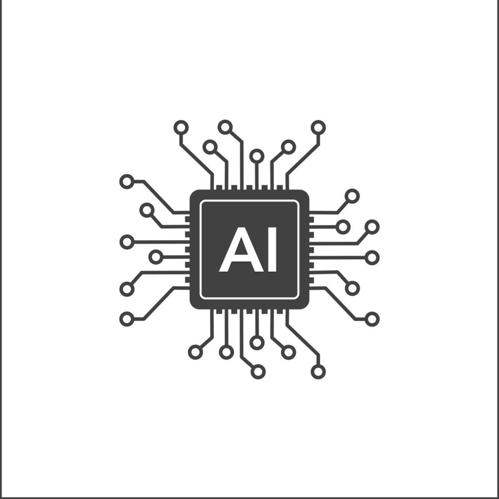 ai procesador vector icono. chipset ai para dispositivo o teléfono inteligente plano diseño. vector ilustración.