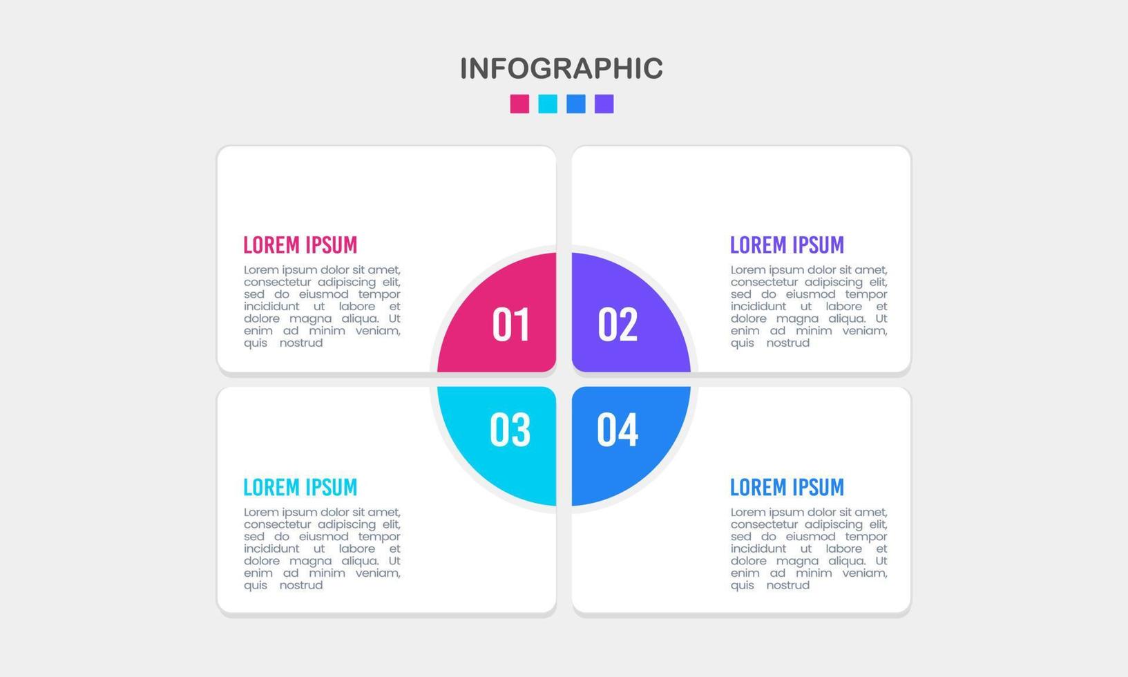 4 elements infographic options. Infographic design template. Vector illustration.