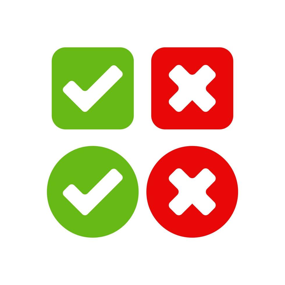 do dont symbol in trendy flat design, checkmark icon vector