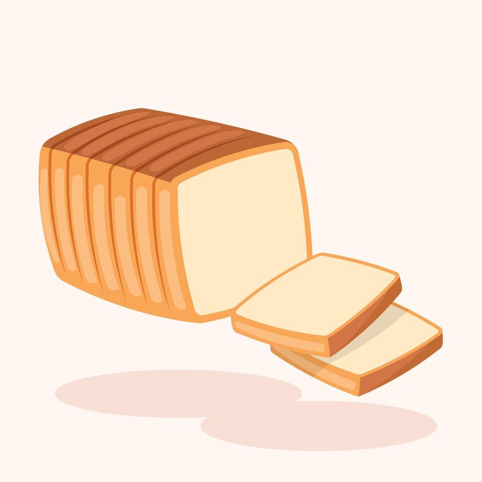 un pan de rebanado cuadrado blanco un pan panadería vector ilustración