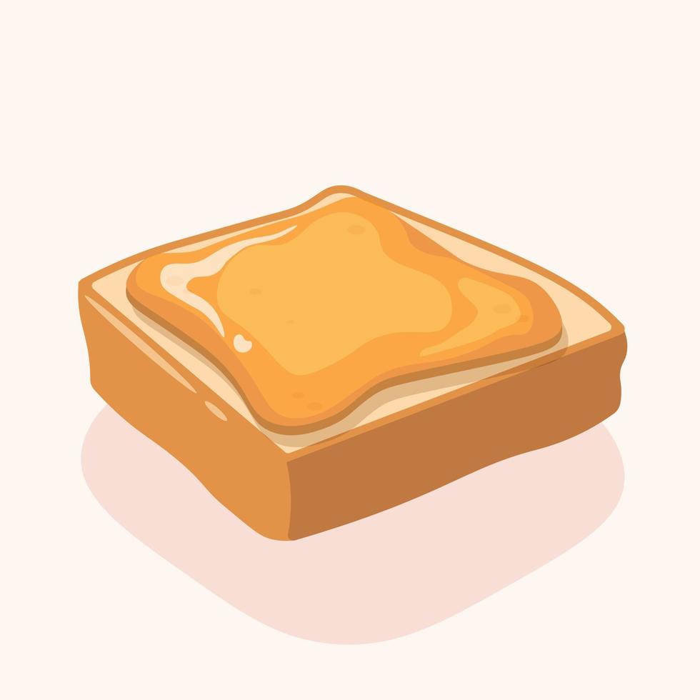 grueso rebanado un pan con miel mermelada panadería vector ilustración