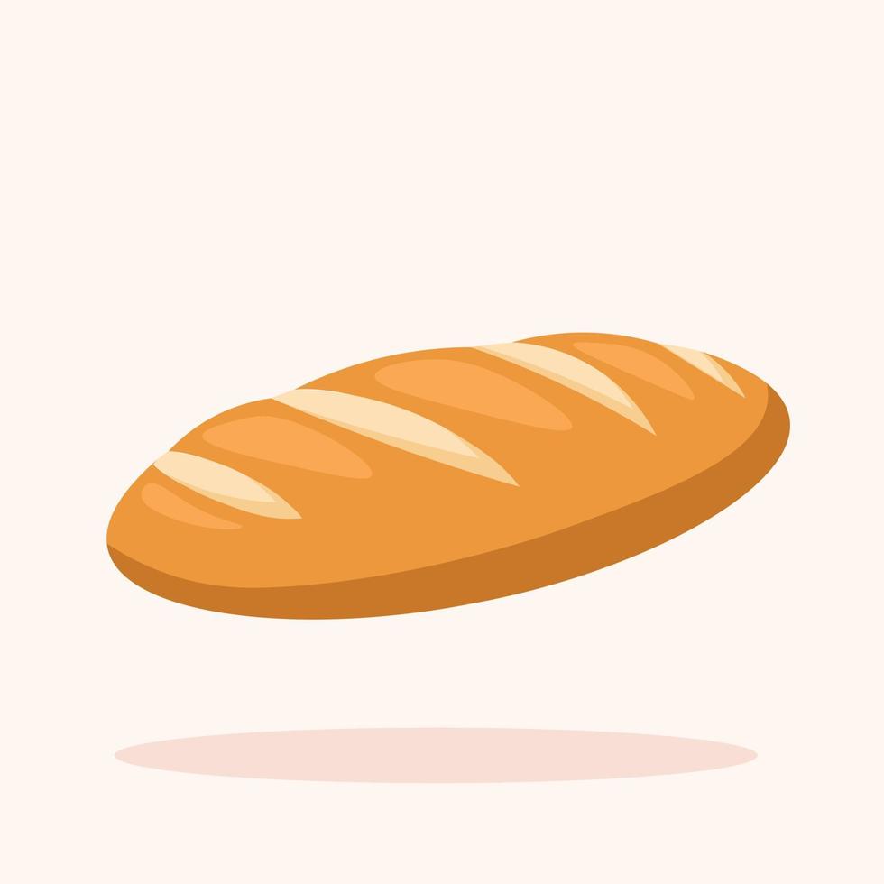 Long Shape Bun Bakery Vector Illustration