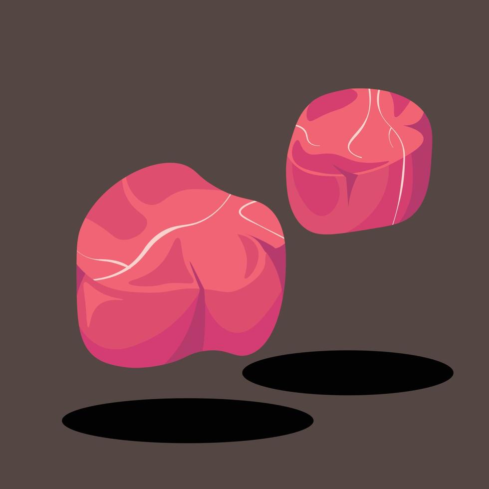 Raw Tender Boneless Beef Red Meat Vector Illustration