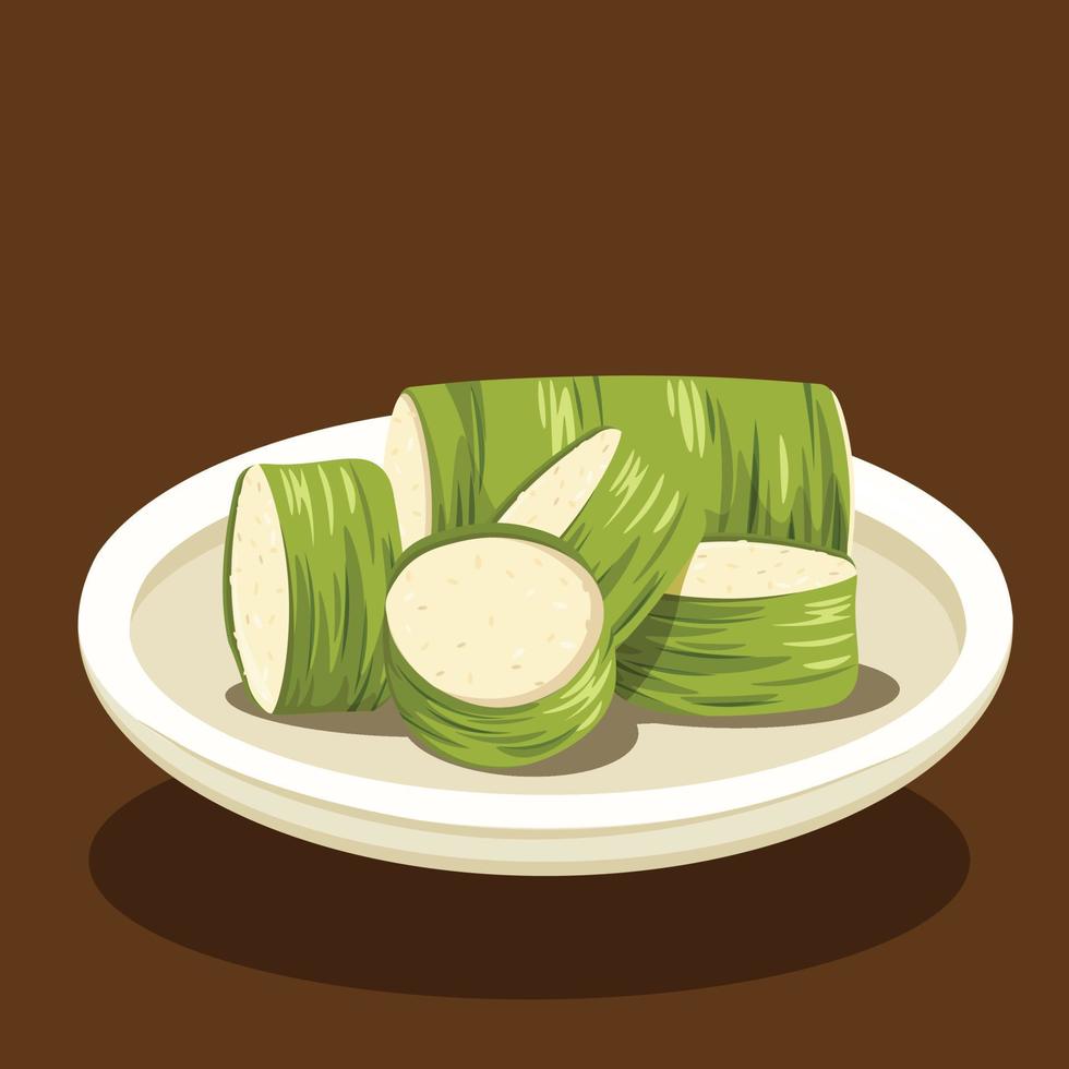 malayo lemang Asia malasio hari raya celebracion tradicional cultural comida vector ilustración