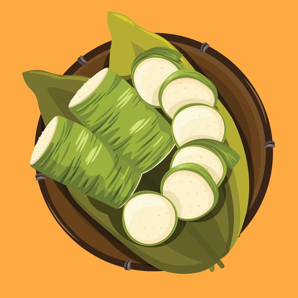 Top View Malay Lemang Asia Malaysian Hari Raya Celebration Traditional