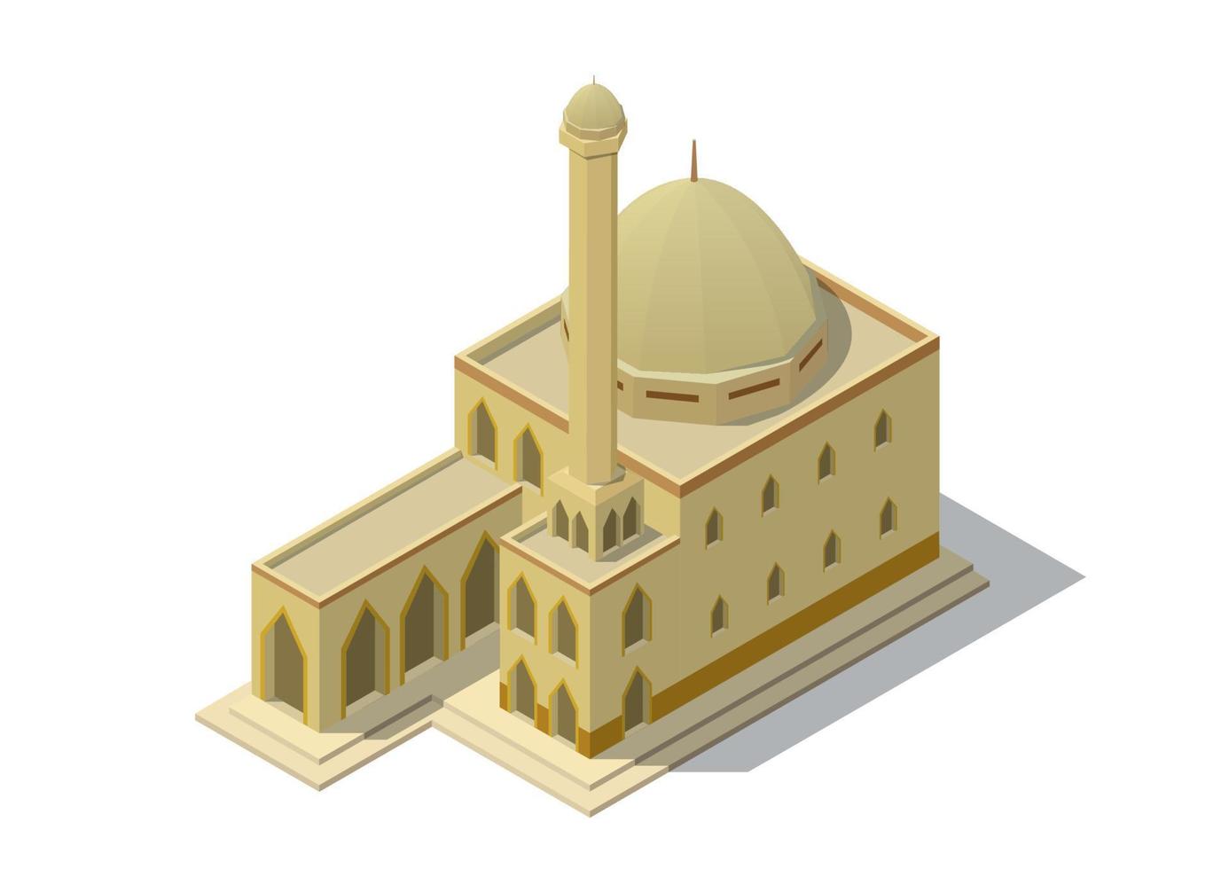 isometric mosque building vector