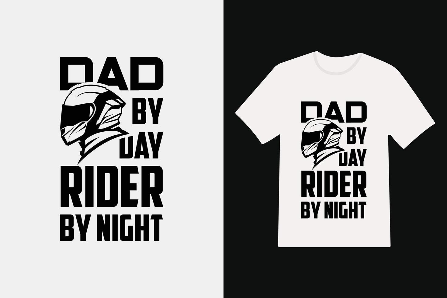 Dad rider tee pedal through day and night vector