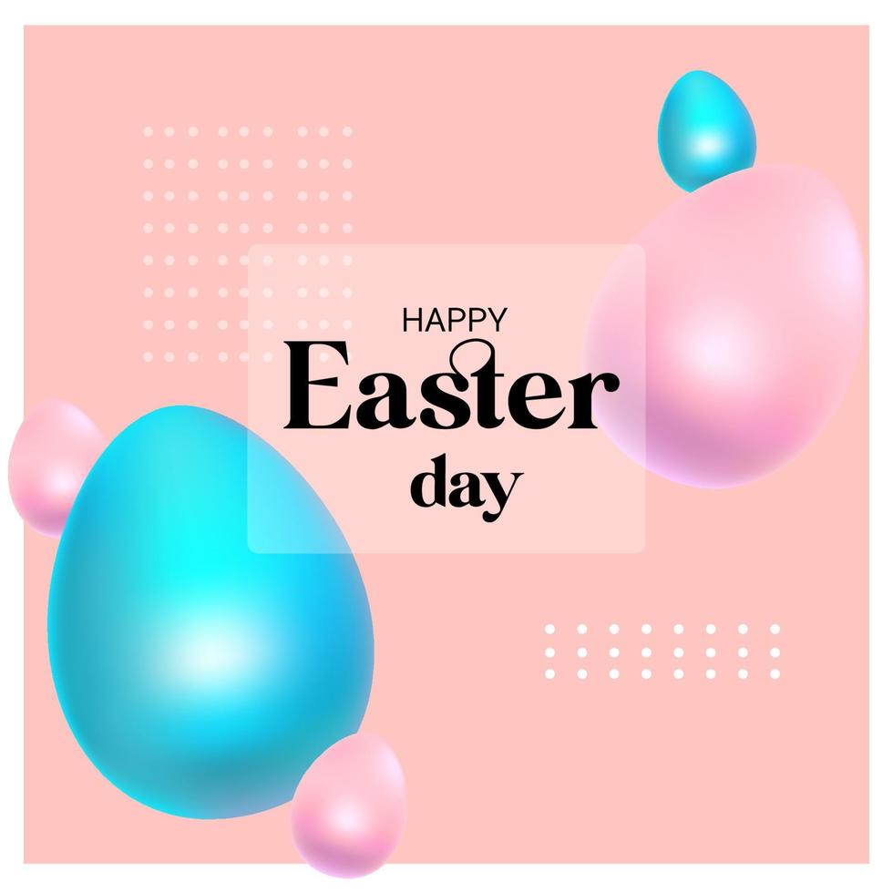 happy easter greeting card with eggs vector