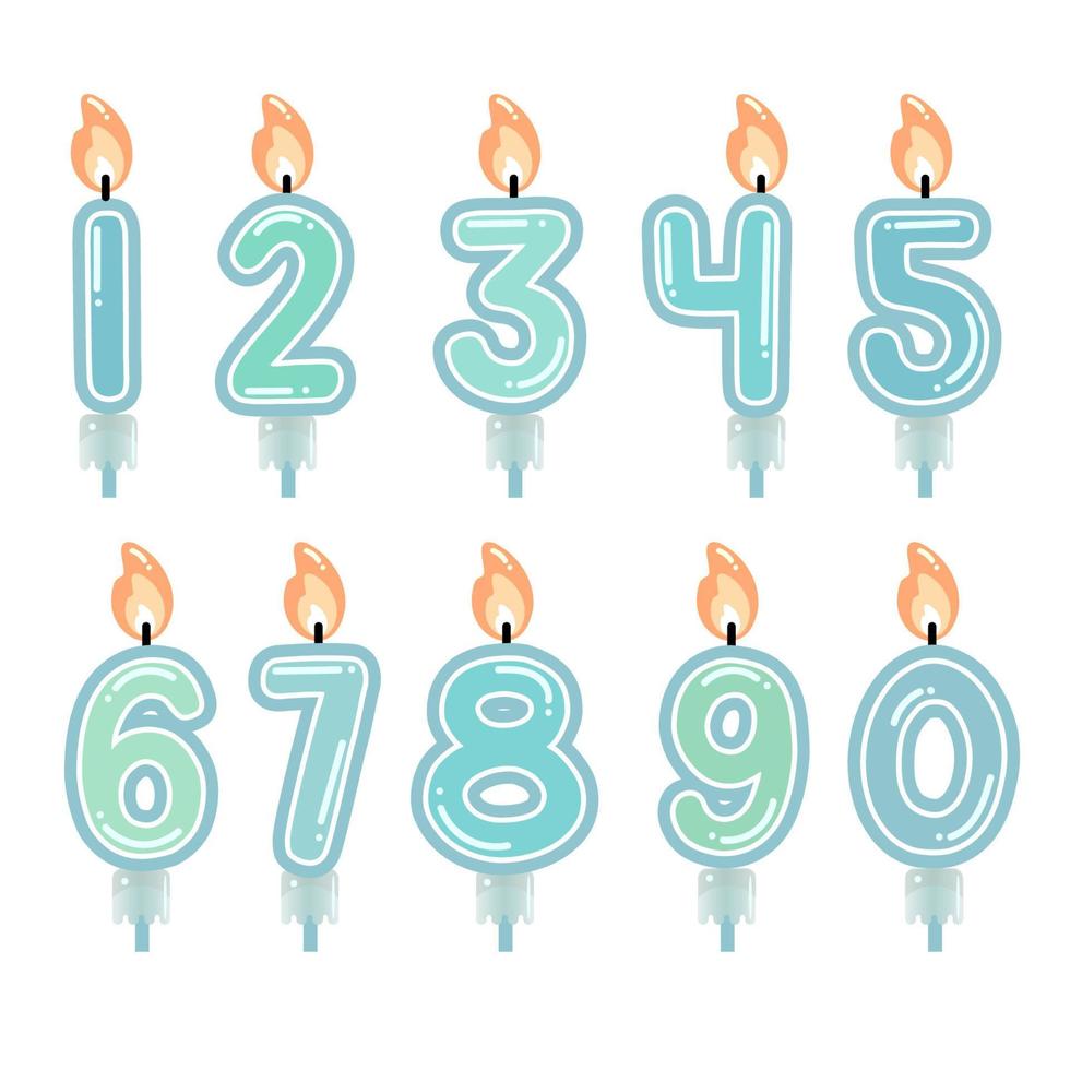 conjunto de velas de cumpleaños vector