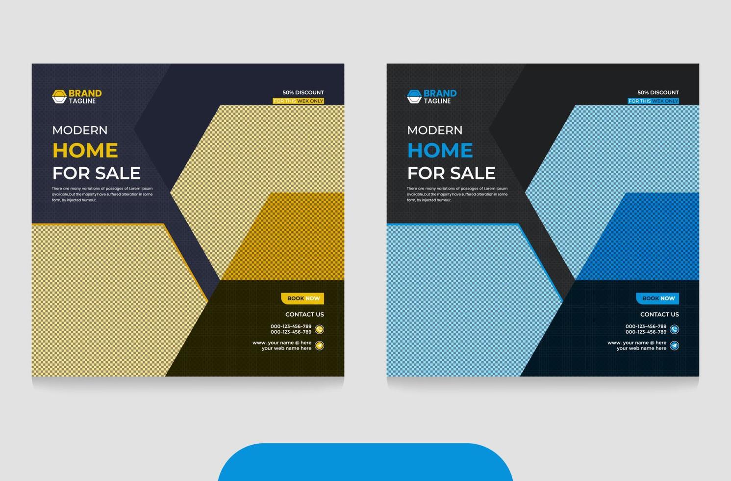 modern Real estate home for Sale social media Post and square banner template vector