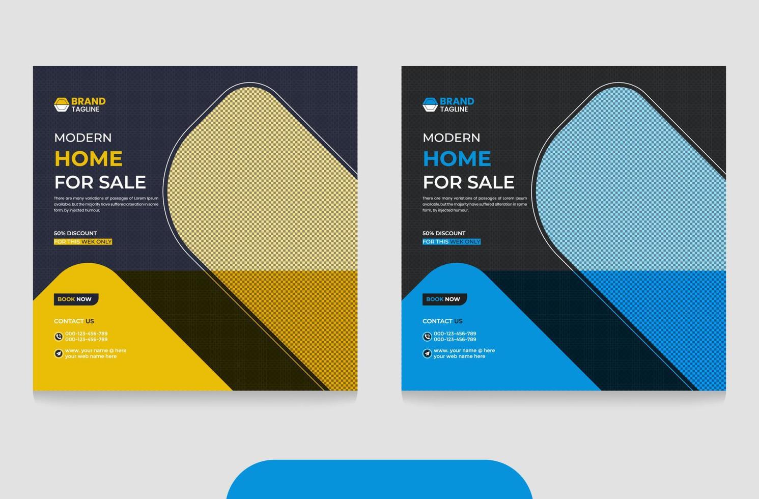 modern Real estate home for Sale social media Post and square banner template vector