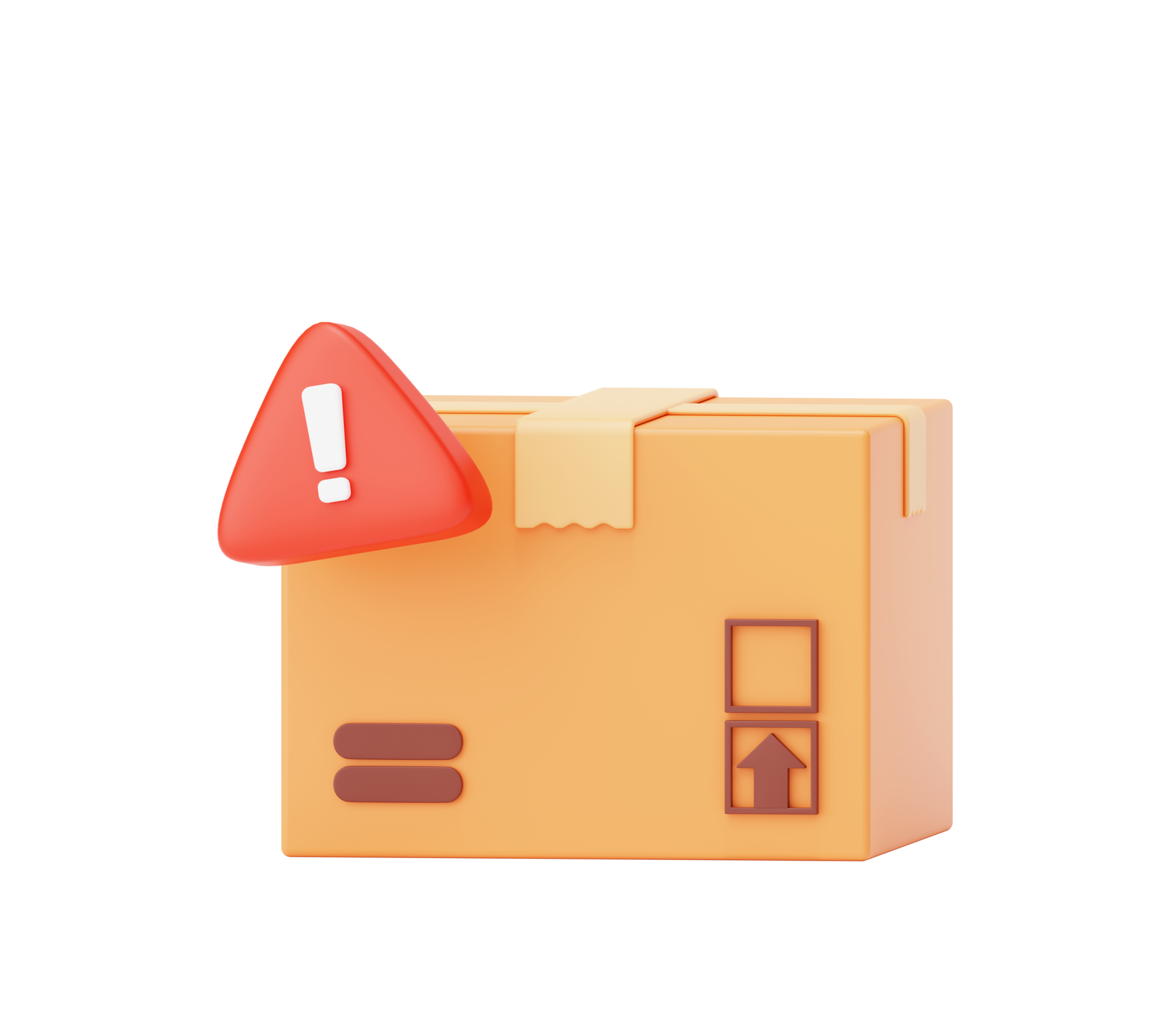 cartone scatola con esclamazione marchio avvertimento problema Pericolo