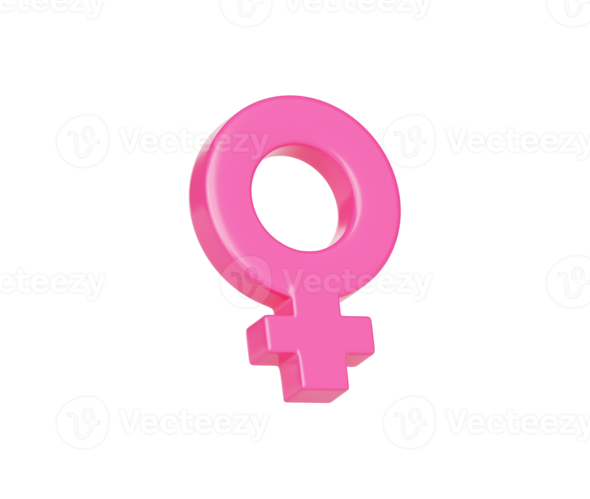 Female gender symbols girl or women sign 3d background illustration png