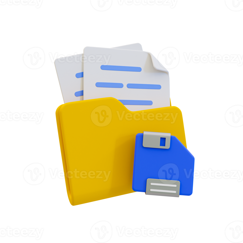 3d file warning. paperwork warning. document with a yellow exclamation mark. 3d illustration. png