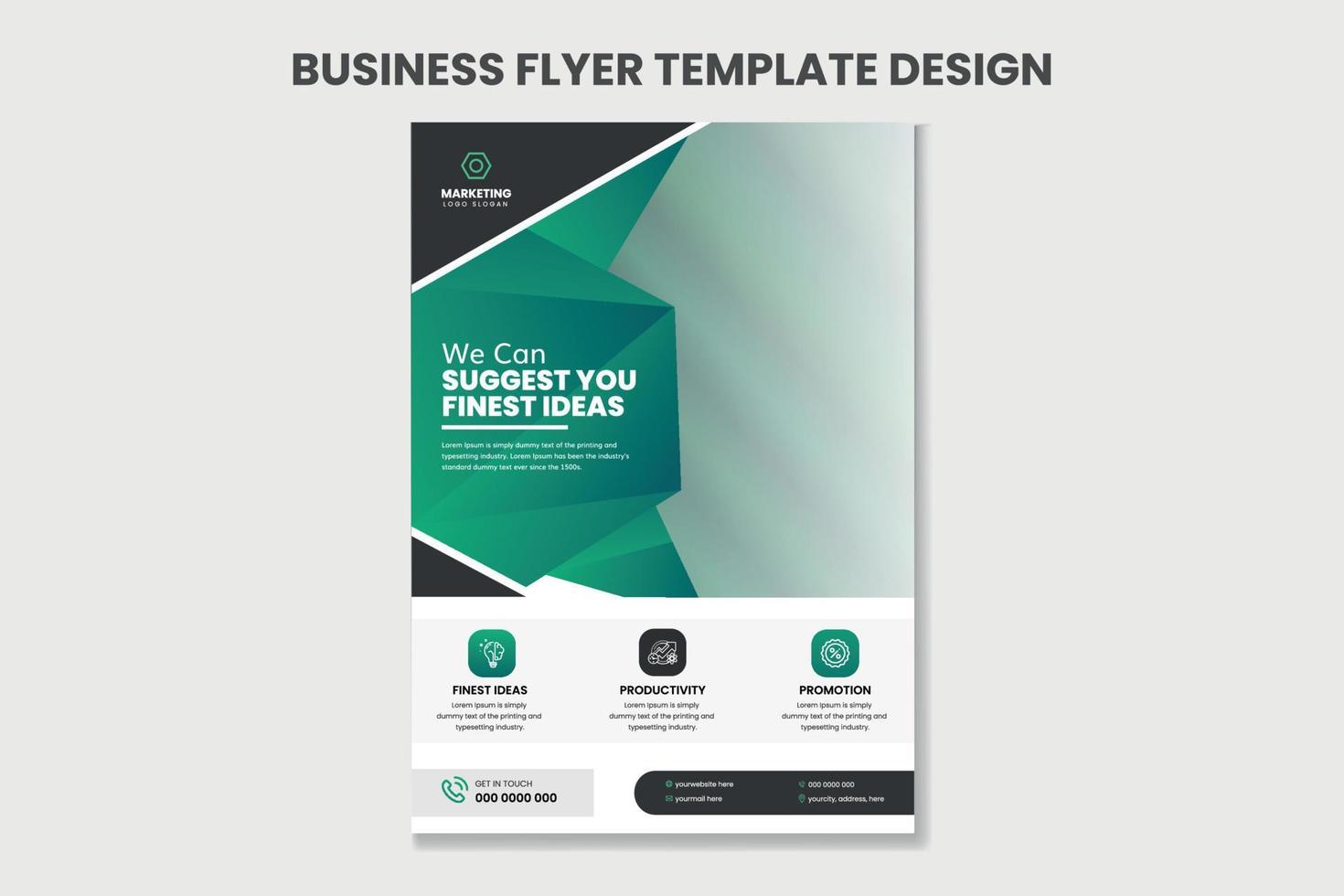 Creative business flyer template design for advertising and promotion. vector