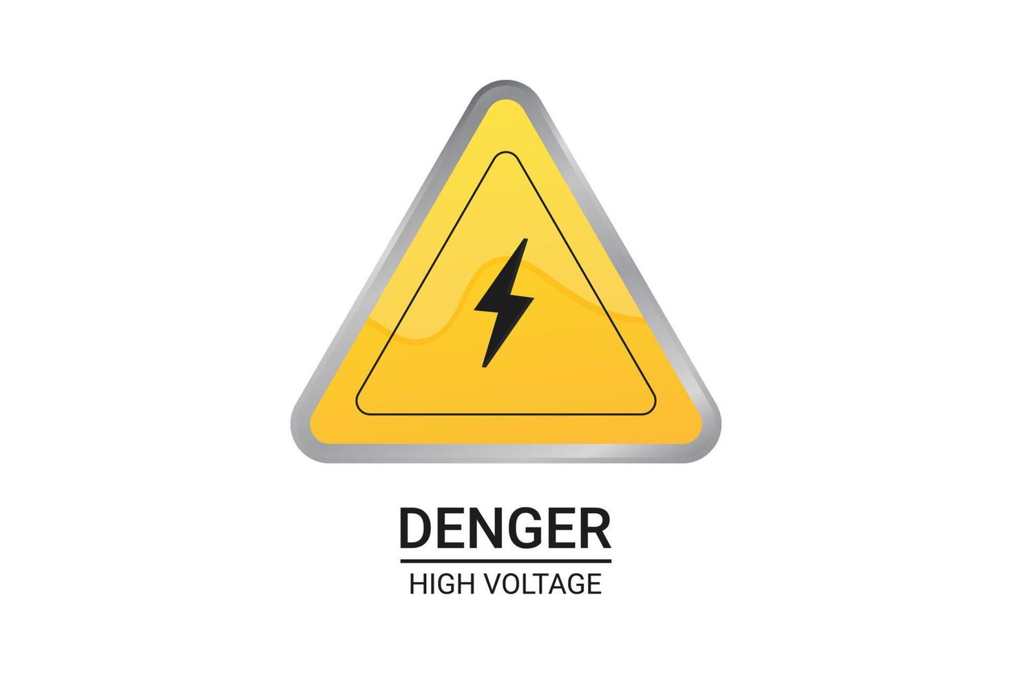 peligro símbolo con alto voltaje firmar y tornillo advertencia triangular amarillo firmar vector elemento.