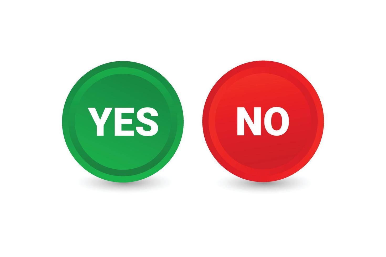 Yes and no button with  check mark and cross vector element
