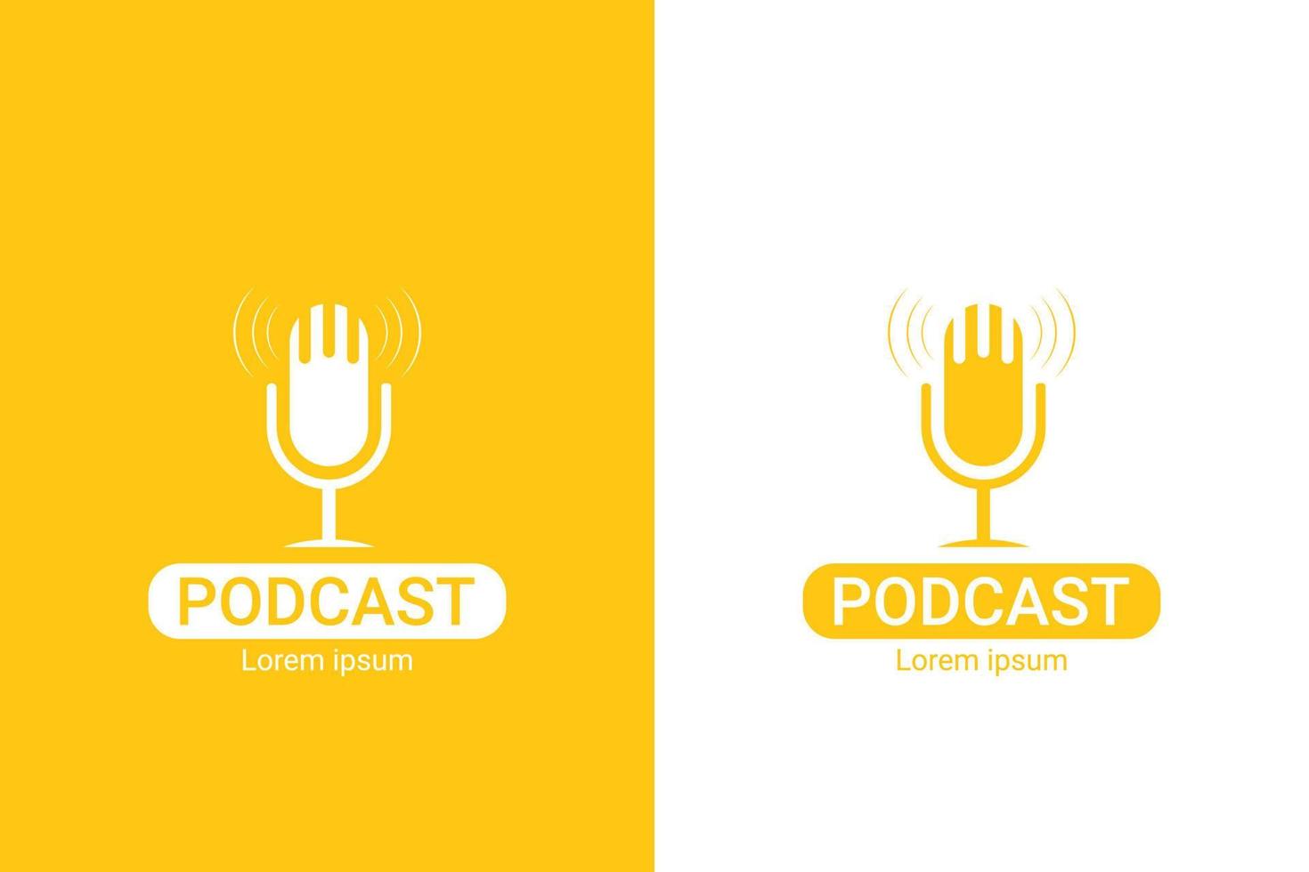 A microphone with a hand on it. vector