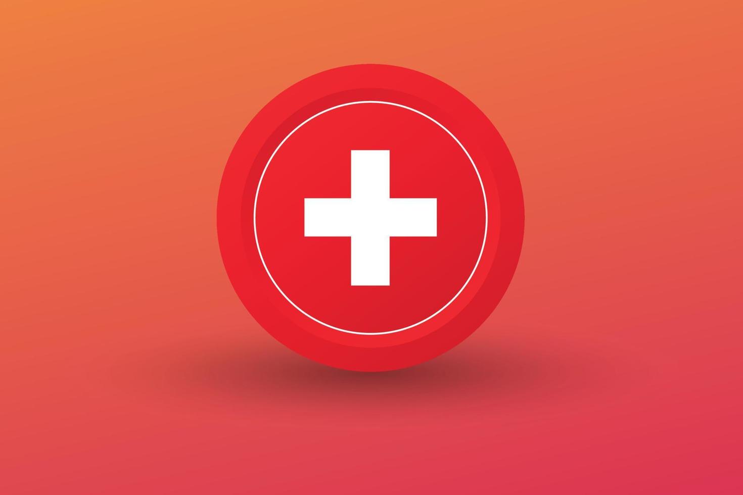 Red medical cross first aid symbol Vector Element