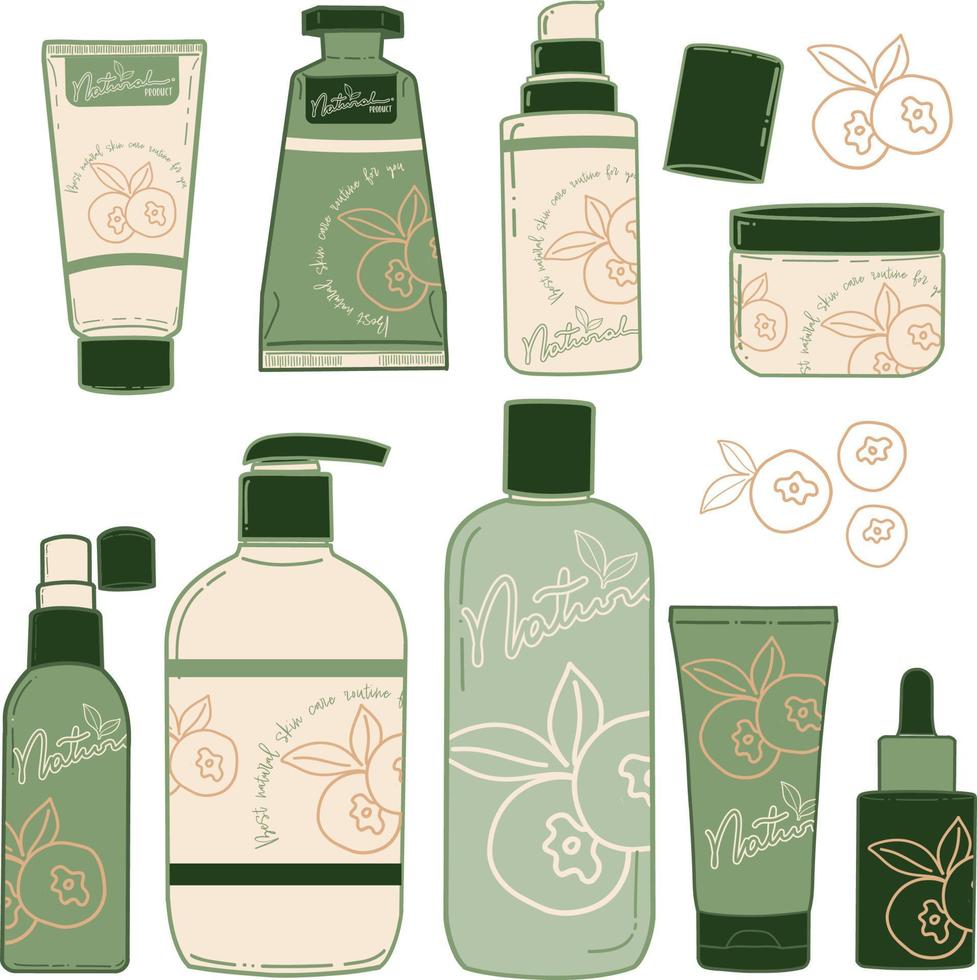 Skincare Cosmetic packaging icon set vector image-02
