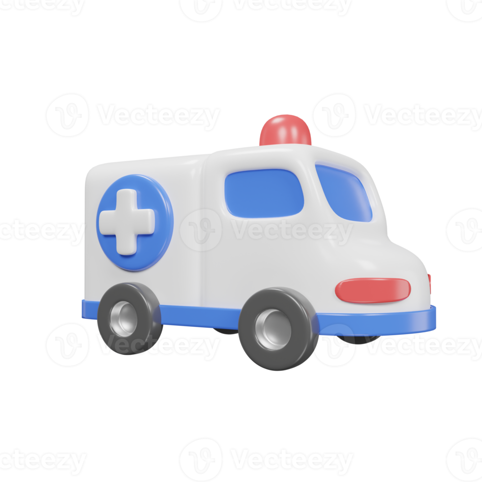 emergency vehicle icon medical assets 3D rendering. png